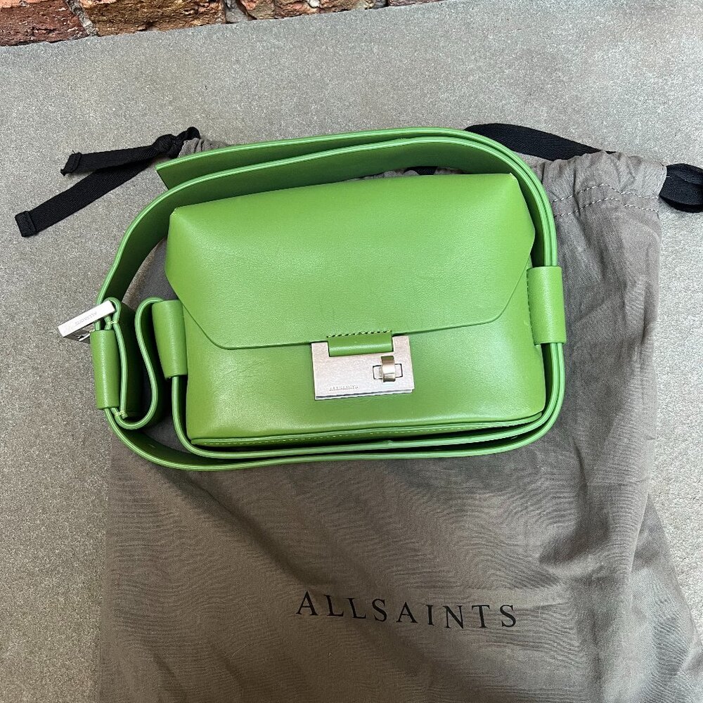 All Saints “Frankie” 3-In-1 Leather Bag Neon Gren